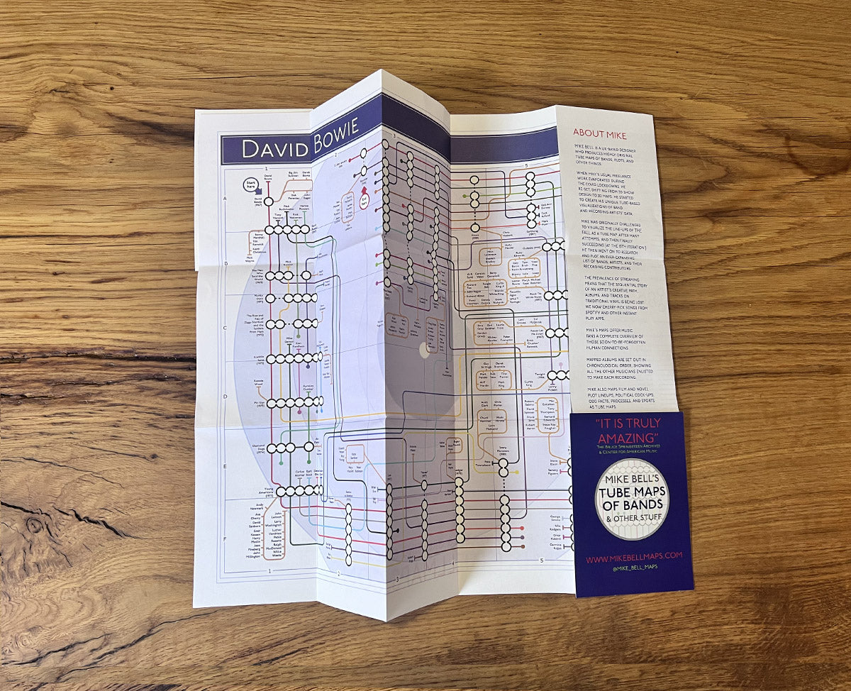 David Bowie Studio albums discography TUBE map mike bell tube maps underground band maps 03