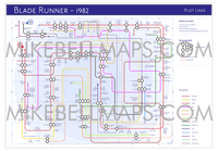 Blade Runner - 1982 - Film Plot as Tube Maps - MikeBellMaps.com | MikeBellMaps
