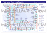 Formula One / F1 2019 as Tube Maps - MikeBellMaps.com | MikeBellMaps