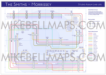 Morrissey (inc The Smiths) - Albums - as Tube Maps - MikeBellMaps.com | MikeBellMaps